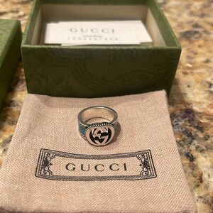 Gucci Enamel & Silver Ring